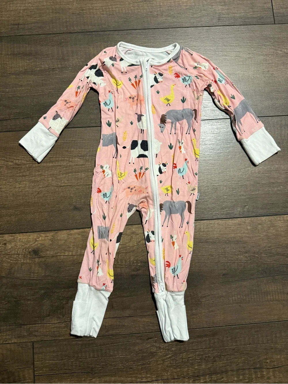 Little Sleepies Pink Farm Animals Zippy